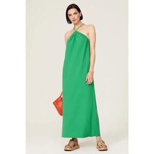 Tanya Taylor XL Esme Halter Maxi Dress Green
